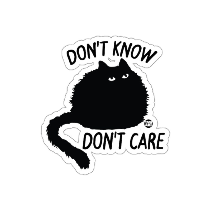 Load image into Gallery viewer, Don't Know Don't Care Black Cat Sticker Fun Art Design
