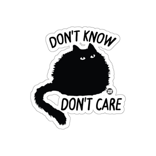 Don't Know Don't Care Black Cat Sticker Fun Art Design