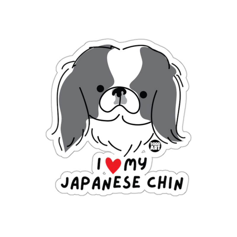 Load image into Gallery viewer, I Love My Japanese Chin Adorable Dog Sticker
