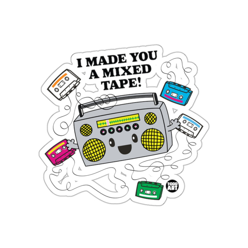 Load image into Gallery viewer, Retro Boombox And Cassette Tapes I Made You sticker
