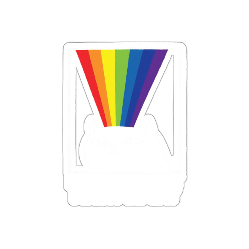 Load image into Gallery viewer, Rainbow Design with Cat Sticker for Laptops Tumblers

