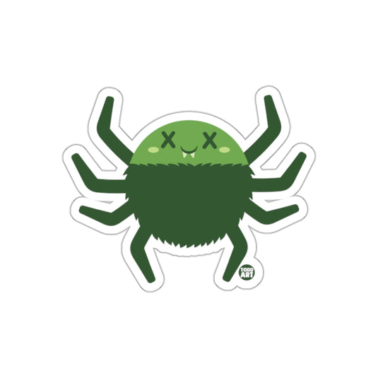 Cute Green Cartoon Spider Sticker for Kids and Adults