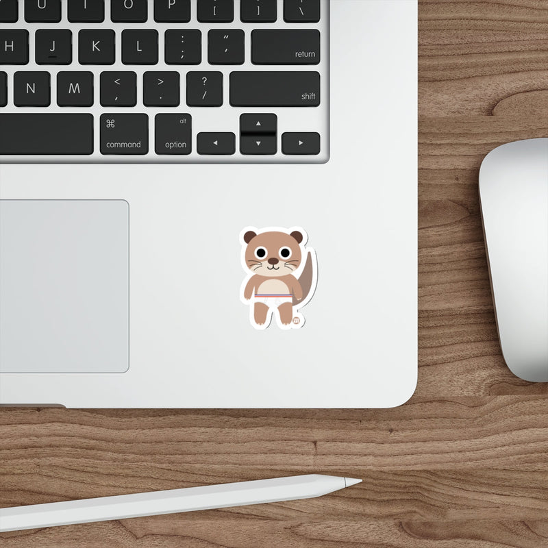 Load image into Gallery viewer, Cute Cartoon Otter Sticker for Laptop or Water Bottle
