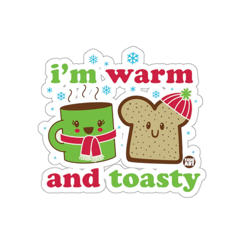 Load image into Gallery viewer, I'm Warm and Toasty Sticker with Cute Mug and Toast
