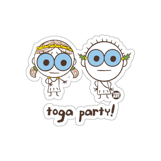 Cute Toga Party Characters Sticker Todd Art Design Sticker