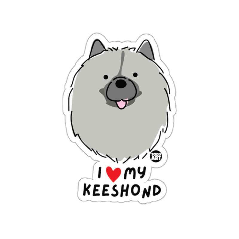 Load image into Gallery viewer, I Love My Keeshond Cute Dog Illustration Sticker
