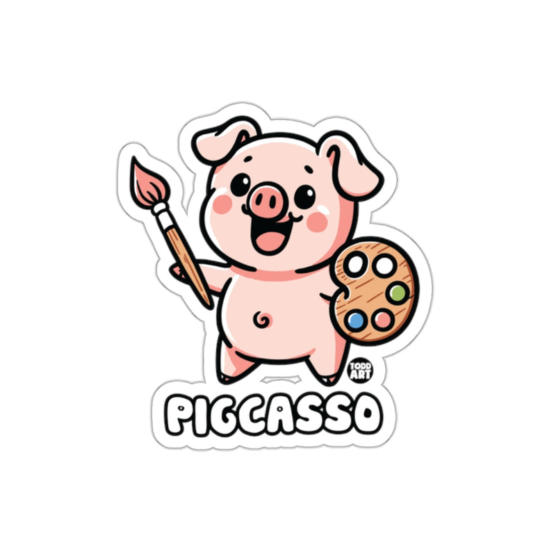 Load image into Gallery viewer, Piccasso Pig with Brush and Palette Funny Cute sticker
