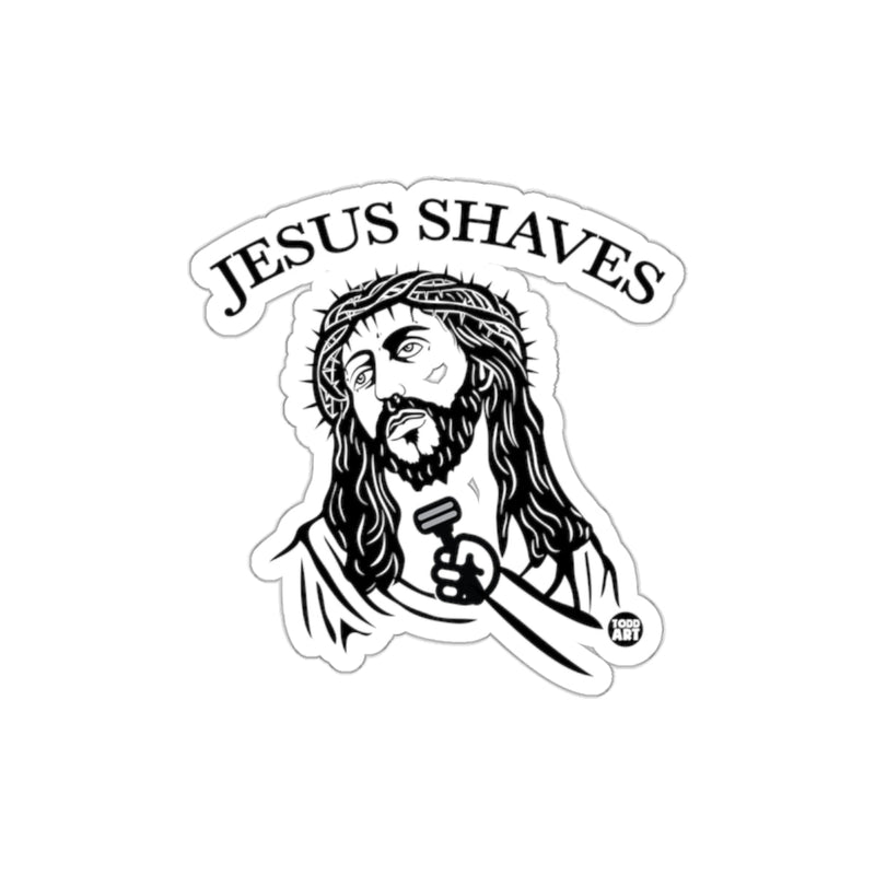 Load image into Gallery viewer, Jesus Shaves Humorous Religious Artwork Sticker

