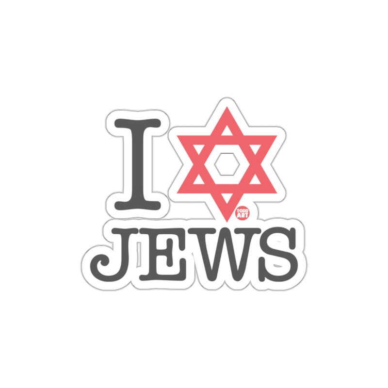 Load image into Gallery viewer, I Love Jews with Star of David Design Sticker
