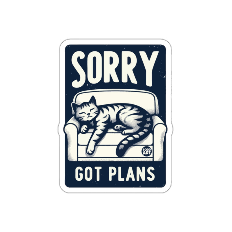 Load image into Gallery viewer, Sorry Got Plans Sleeping Cat Sticker Design
