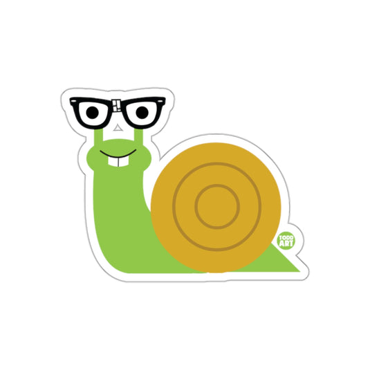Cute Snail with Glasses Cartoon Sticker for Laptops Walls