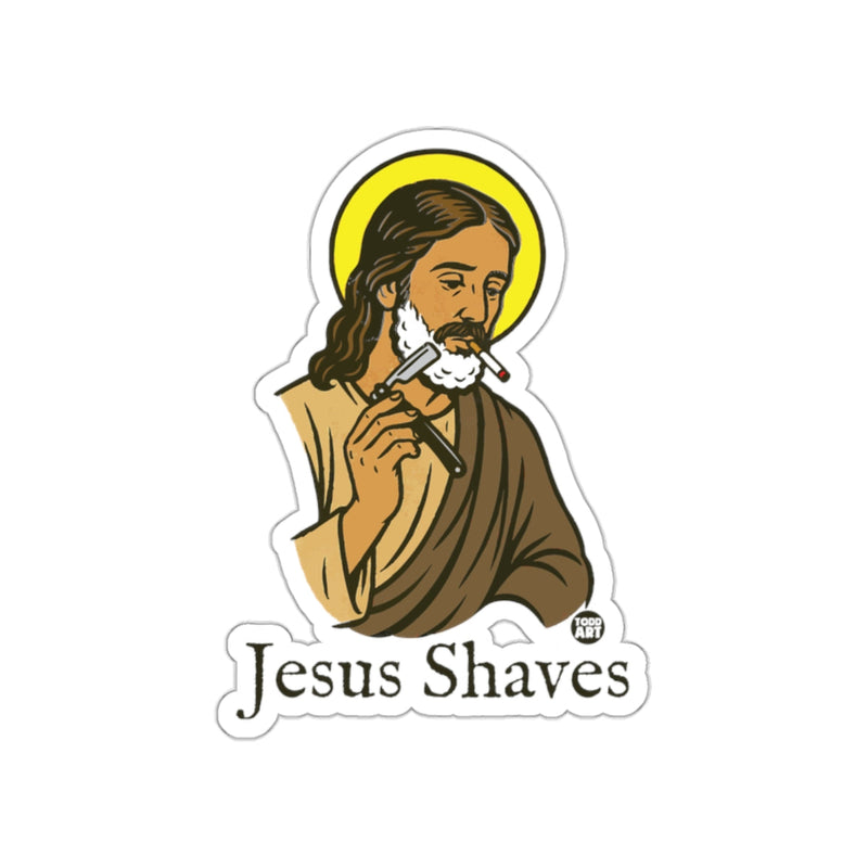Load image into Gallery viewer, Jesus Shaves Funny Illustration Sticker Product

