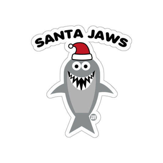 Santa Jaws Shark in Christmas Hat fun sticker design