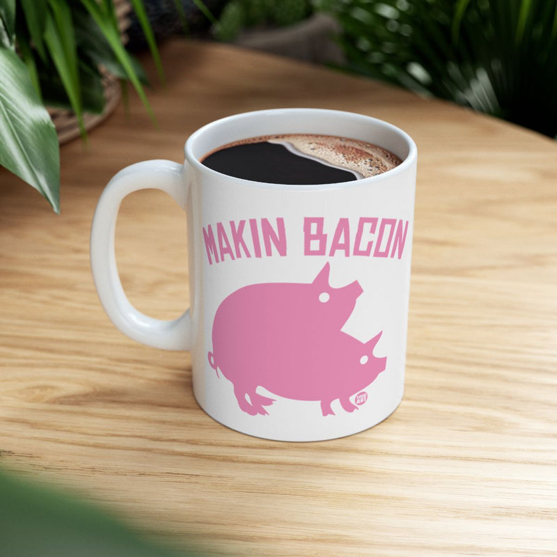 Load image into Gallery viewer, Makin Bacon Pig Graphic Coffee Mug for Humor Lovers
