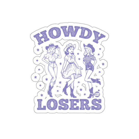 Howdy Losers Retro Style Western Graphics Sticker