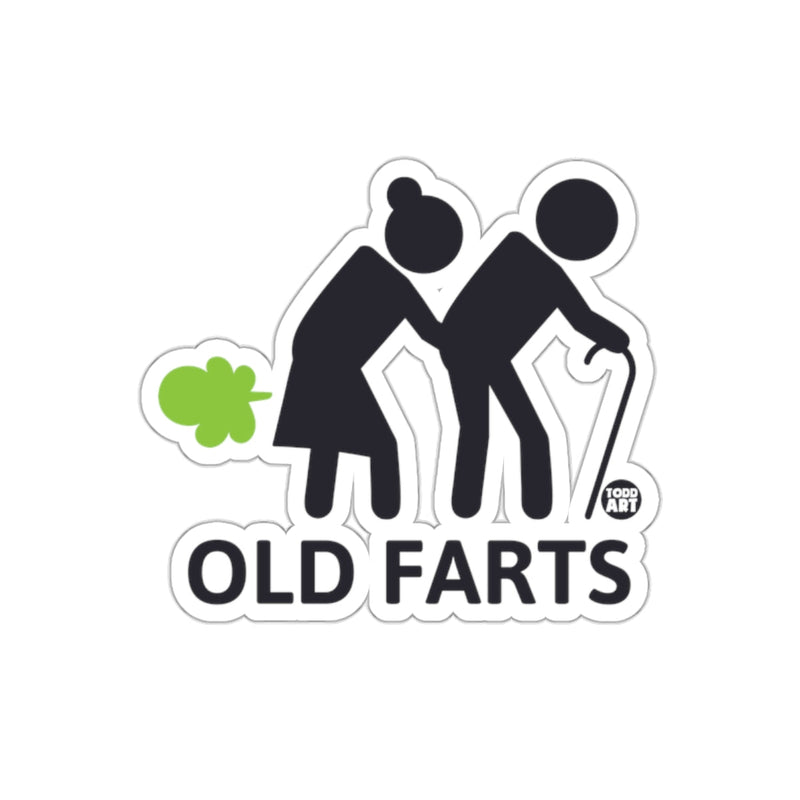 Load image into Gallery viewer, Hilarious Old Farts Sticker with Funny Green Cloud Design
