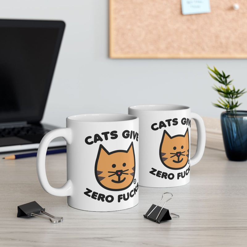 Load image into Gallery viewer, Cats Give Zero Fucks Funny Cat Lovers Mug
