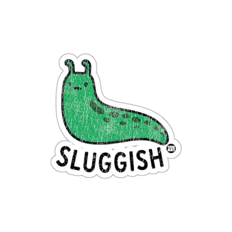 Load image into Gallery viewer, Sluggish Green Slug Cute and Fun Sticker Product
