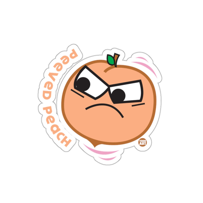 Load image into Gallery viewer, Peeved Peach Cartoon Character Sticker Decor
