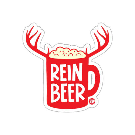 Rein Beer Festive Mug with Antlers Sticker Holiday Decor