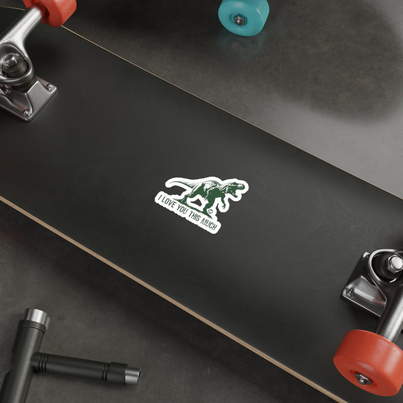 Load image into Gallery viewer, Dinosaur I Love You This Much Skateboard Sticker
