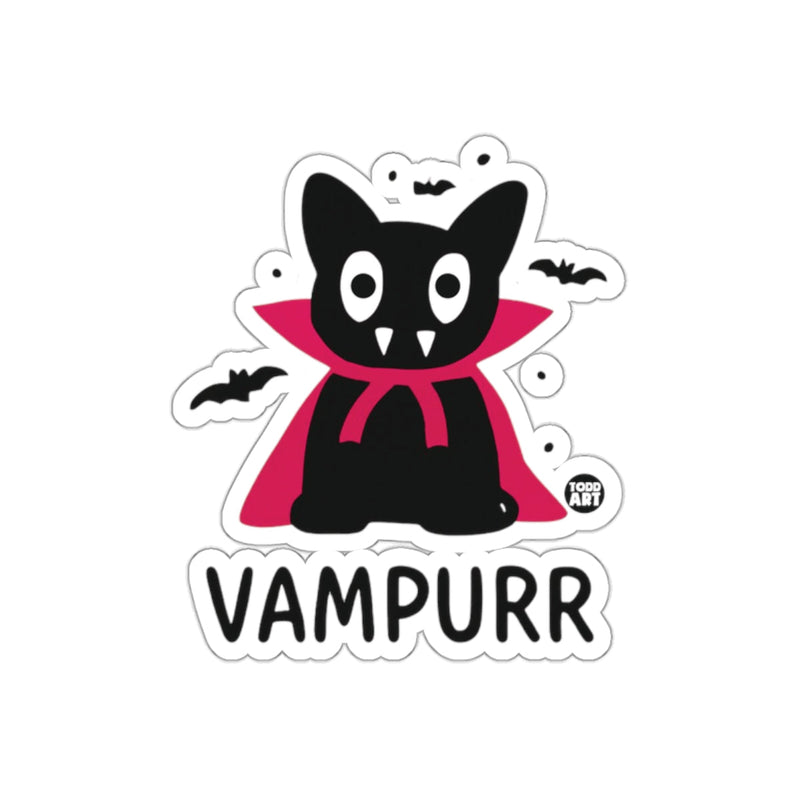 Load image into Gallery viewer, VAMPURR Cute Cartoon Cat with Cape Sticker Product
