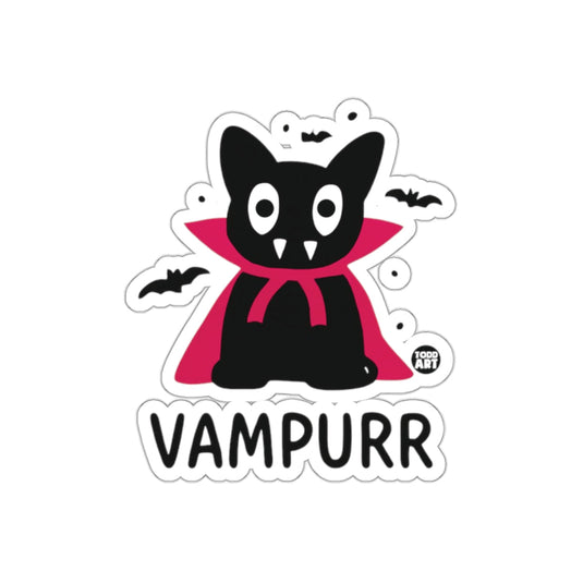 VAMPURR Cute Cartoon Cat with Cape Sticker Product