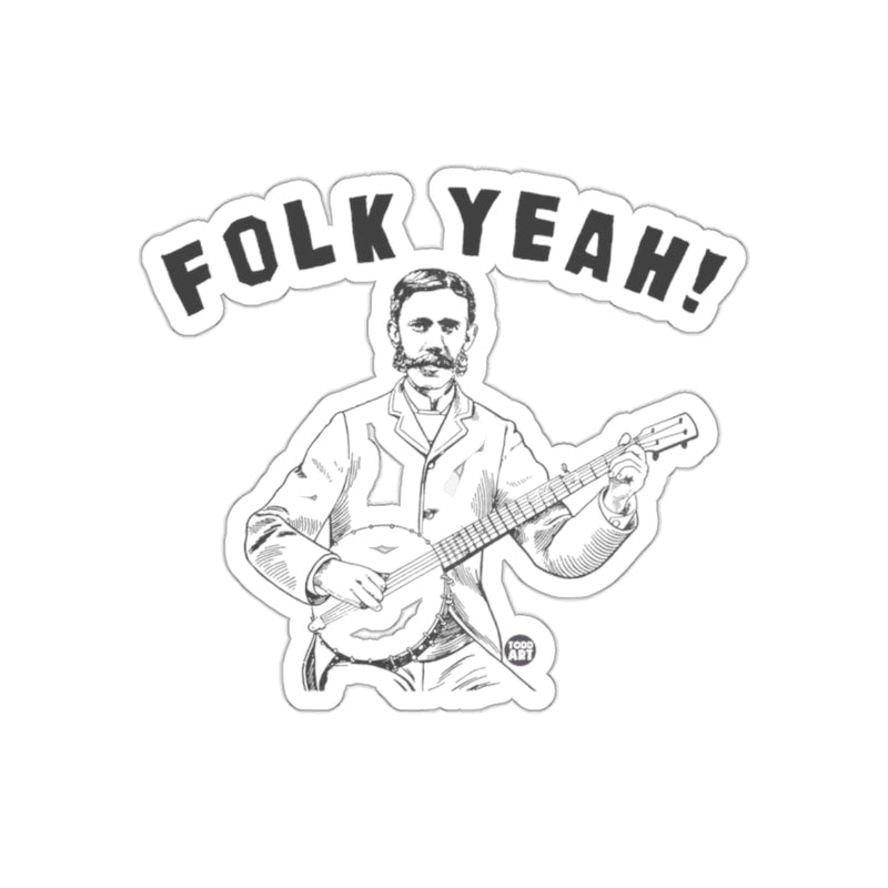 Load image into Gallery viewer, Folk Yeah Banjo Player Art Graphic Design Sticker
