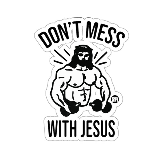 Don't Mess With Jesus Buff Bodybuilder Dumbbells 