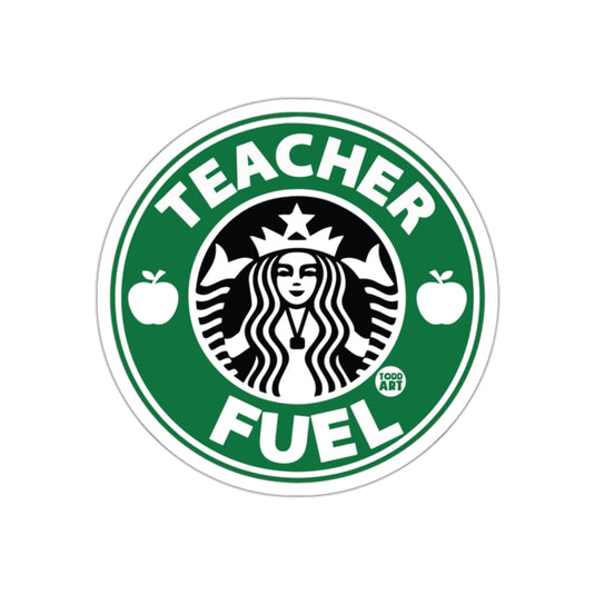 Teacher Fuel Circle Green Sticker Design
