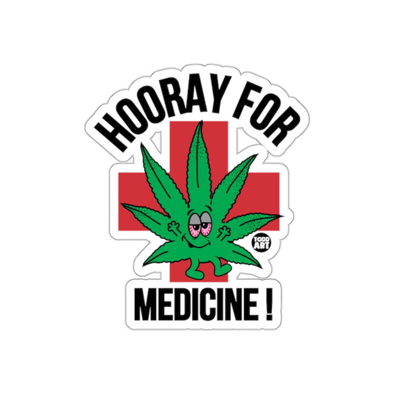 Load image into Gallery viewer, Hooray For Medicine Cannabis Leaf Sticker Product
