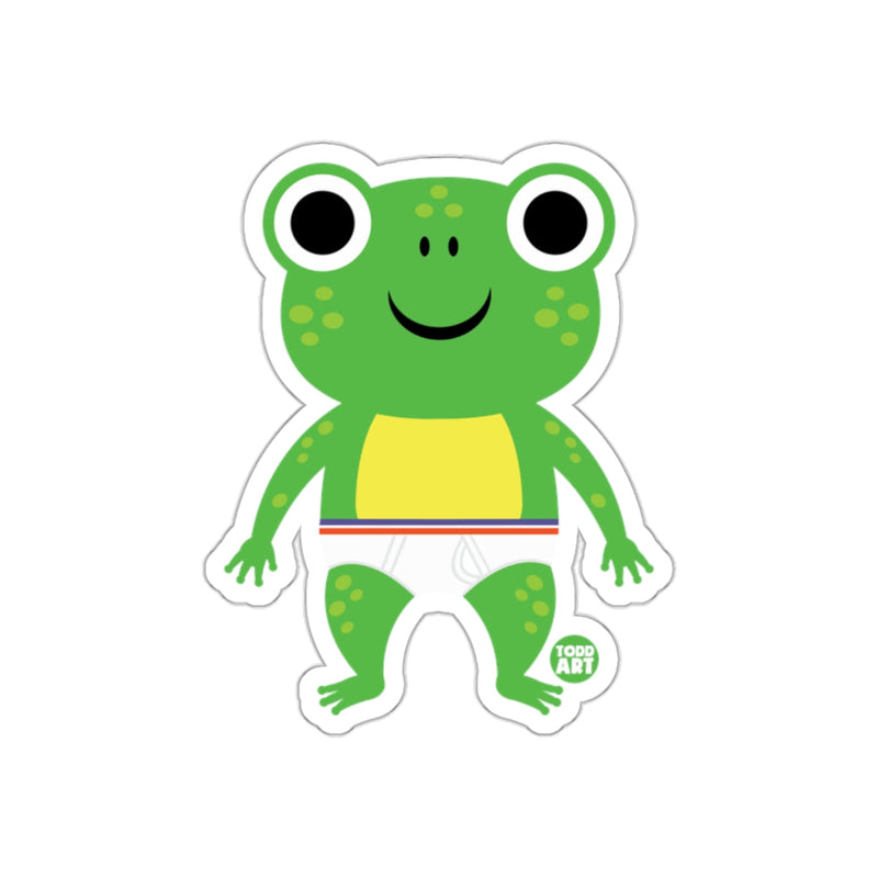 Load image into Gallery viewer, Cute Green Frog with Diaper Illustration Sticker
