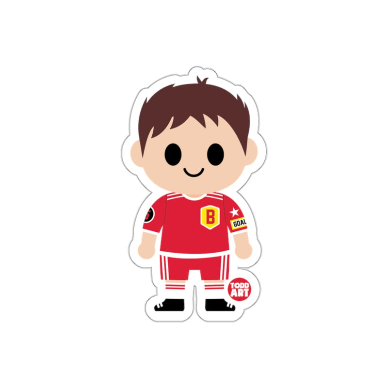 Load image into Gallery viewer, Cute Soccer Player Character Sticker With Red Uniform
