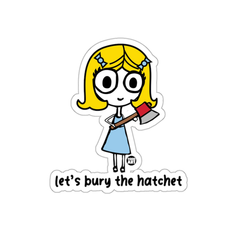 Load image into Gallery viewer, Let's Bury the Hatchet Cartoon Sticker Design
