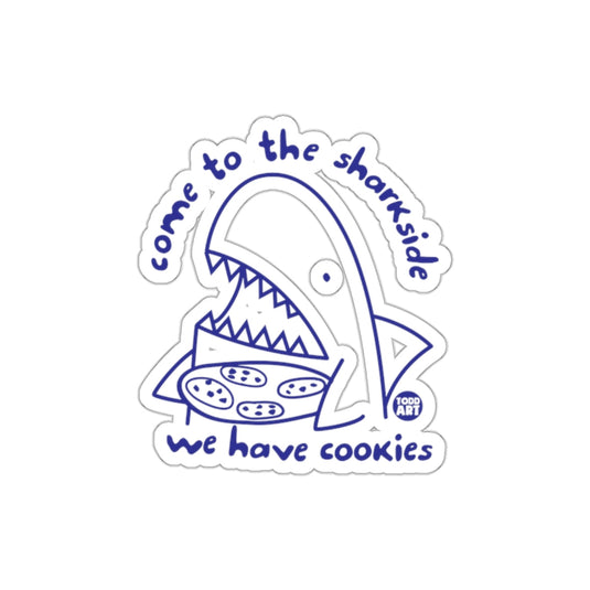 Come to the Sharkside Funny Cartoon Shark With Cookies sticker
