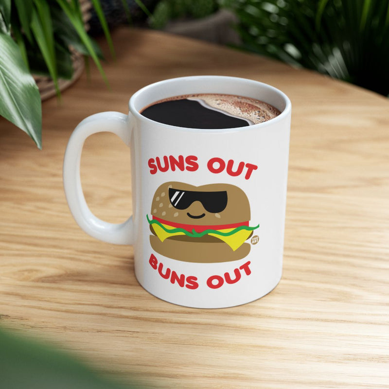 Load image into Gallery viewer, Funny Suns Out Buns Out Burger Graphic Mug product
