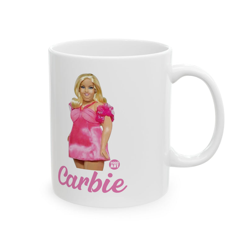 Load image into Gallery viewer, Carbie Barbie Coffee Mug, Funny Barbie Meme Mug, Funny Carb Lover Mug Gift
