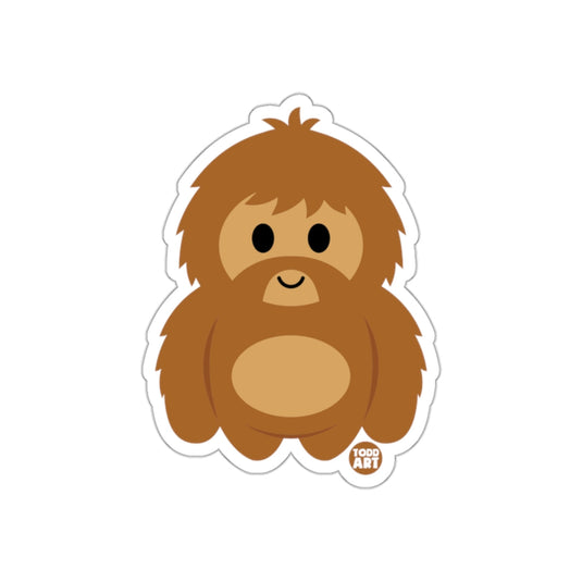 Cute Brown Cartoon Character Sticker Art Design
