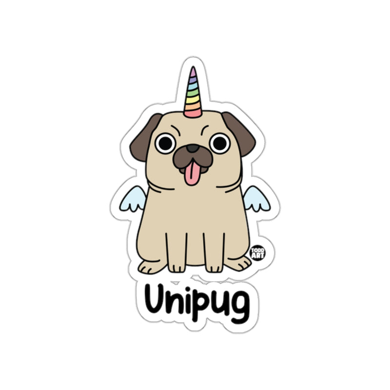 Load image into Gallery viewer, Unipug Unicorn Pug Sticker Cartoon Dog with Wings Sticker
