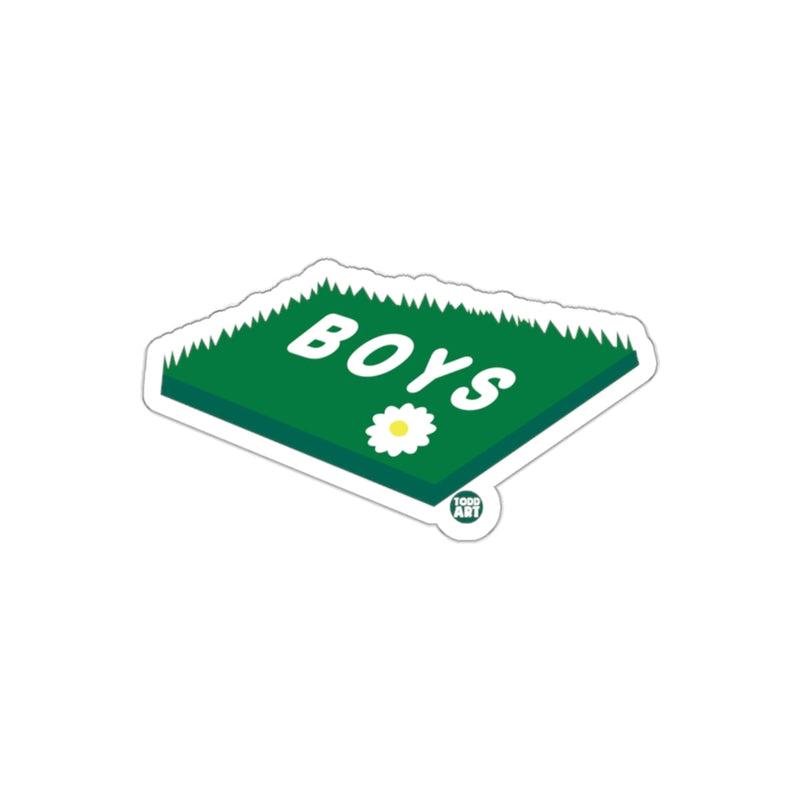 Load image into Gallery viewer, Boys on Grass Design with Daisy Sticker
