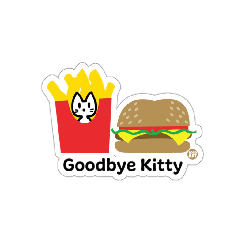 Load image into Gallery viewer, Goodbye Kitty Burger and Fries Food Art Sticker
