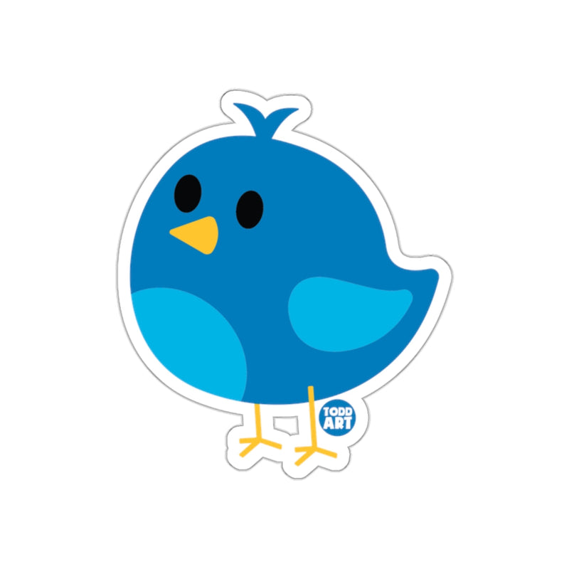 Load image into Gallery viewer, Todd Art Blue Cartoon Bird Sticker illustration design
