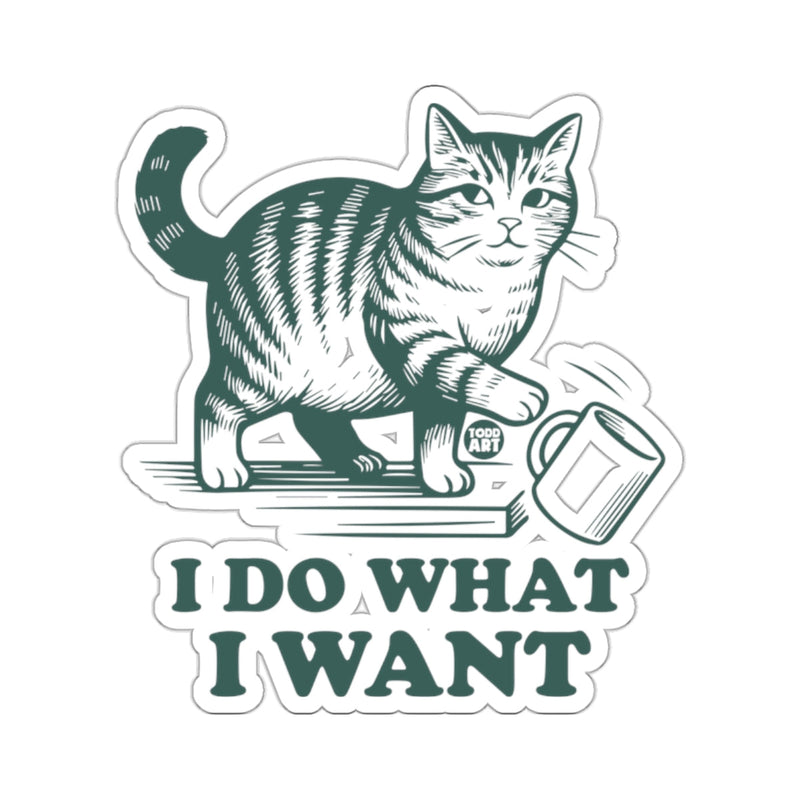Load image into Gallery viewer, I DO WHAT I WANT Rebellious Cat Knocking Mug product
