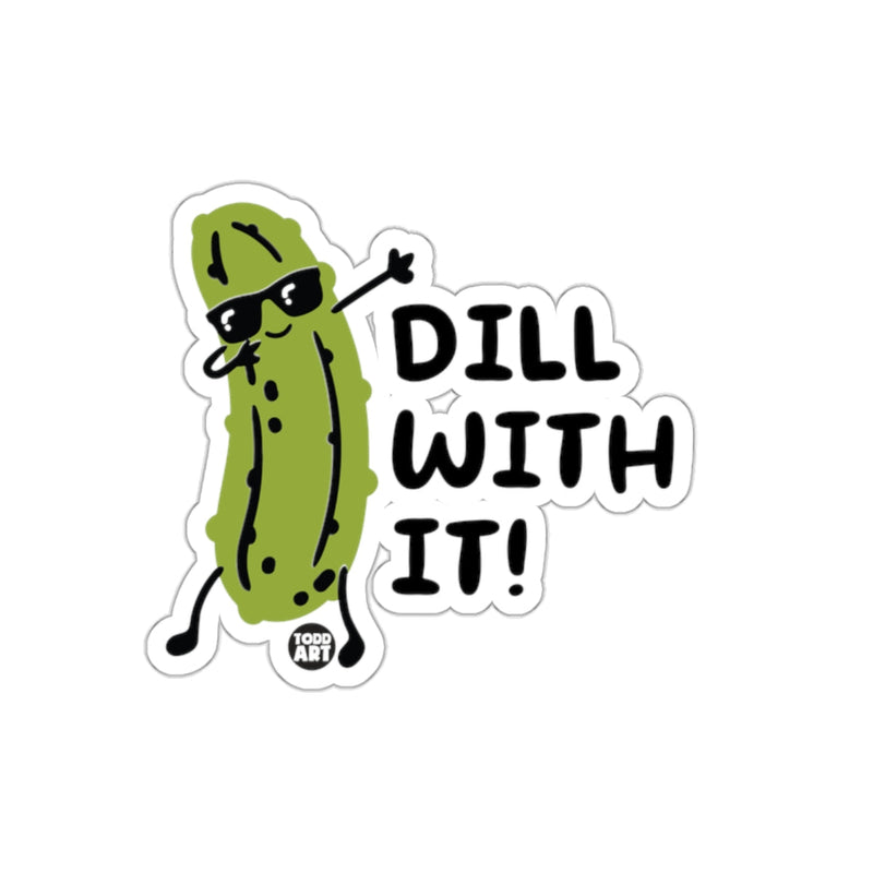 Load image into Gallery viewer, Cool Pickle with Sunglasses Dabbing Dill With It! sticker
