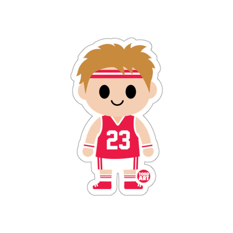 Load image into Gallery viewer, Cute Basketball Player Cartoon Sticker with Number 23
