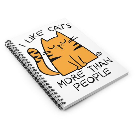 Cat More Than People Notebook Spiral Notebook - Ruled Line