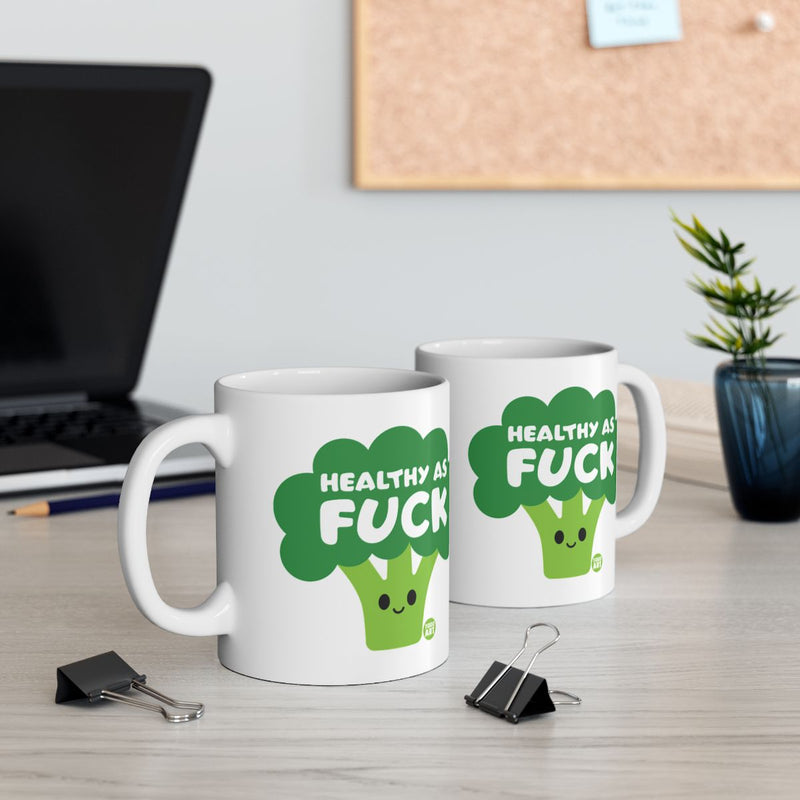 Load image into Gallery viewer, Healthy As Fuck Funny Broccoli Mug Office Gift
