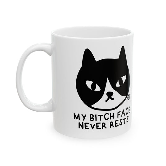 My Bitch Face Never Rests Mug, Funny Bitch Face Mug, Bitchy Cat Coffee Mug