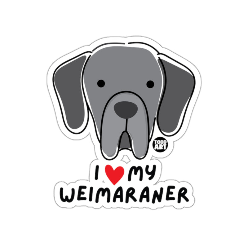 Load image into Gallery viewer, I Love My Weimaraner Todd Art Dog Sticker Decal
