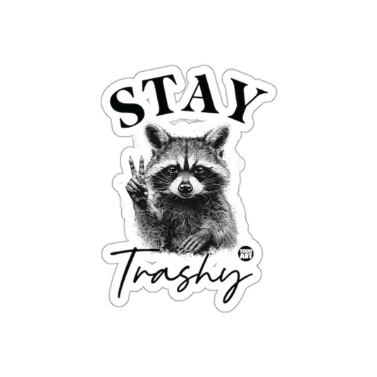 Stay Trashy Raccoon Peace Sign Design Todd Art sticker